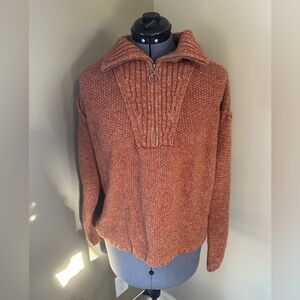 Universal Thread Rust Quarter Zip Sweater